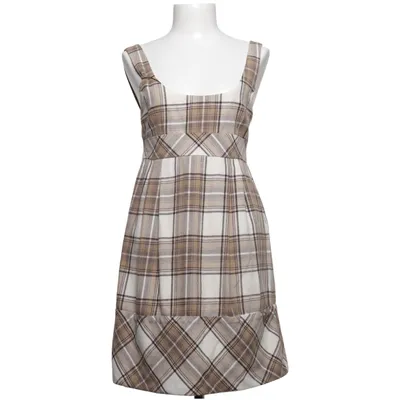 Jurk (Bruin, Wit) van Zara Basic Acetaat, Polyamide, Polyester, Wol