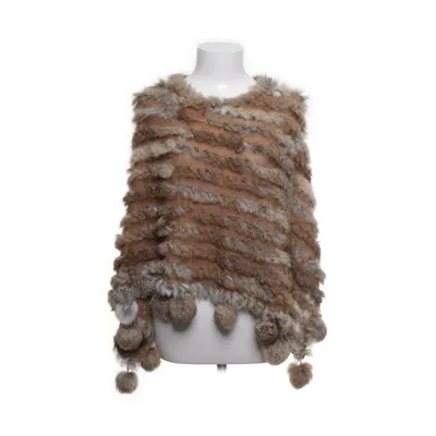 Pels Poncho (Brun, Grå) fra Hollies Rævepels, Læder, Minkpels, Polyester, Kaninpels