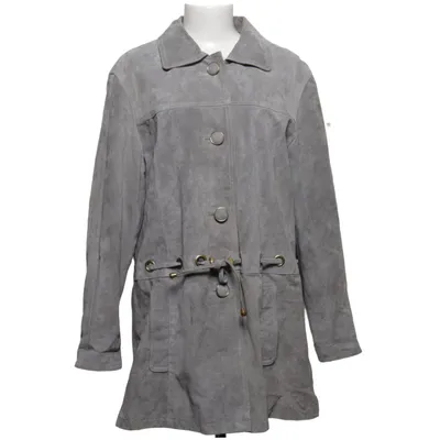 Leather coat (Gray) from Lady Charme Leather, Polyester