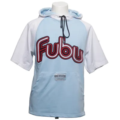 Short sleeve hoodie (Blue, White) from Fubu Polyester