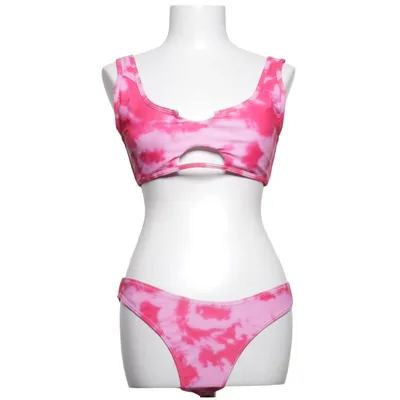 Bikini (Pink, Weiß, Mehrfarbig) von Shein Elasthan, Polyester