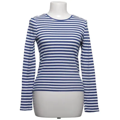 Langærmet t-shirt (Blå, Hvid) fra Pigalle Elastan, Økologisk bomuld