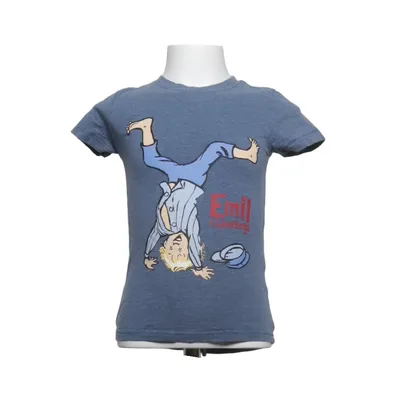T-shirt (Blå, Flerfärgad) från Emil i Lönneberga Elastan, Ekologisk bomull