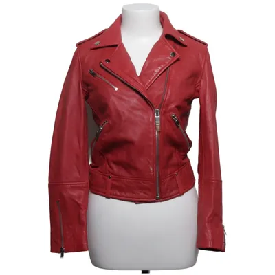 Biker jacket (Red) from Mango Leather, Polyester