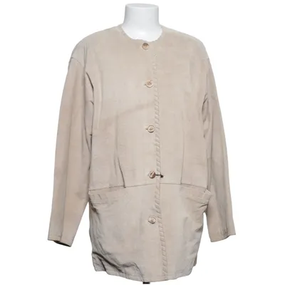 Leather coat (Beige) from Fashion Wear Acetate, Cotton, Leather