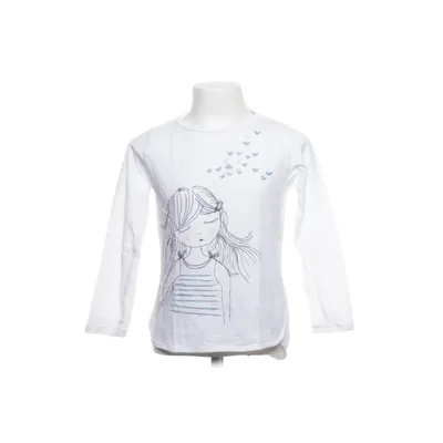 Langærmet t-shirt (Hvid, Blå) fra Vertbaudet Bomuld