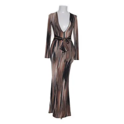 Långklänning (Brun, Svart, Vit, Flerfärgad) från Fashion Nova Elastan, Polyester