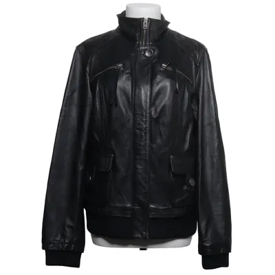 Läderjacka (Svart) från ESPRIT Collection Skinn, Polyester