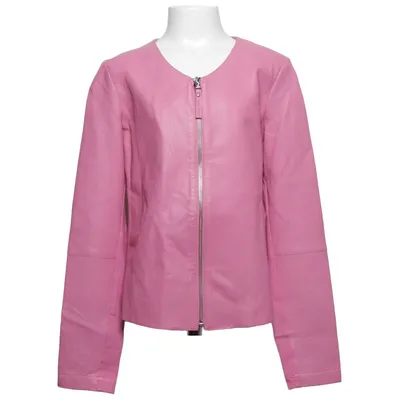 Veste en cuir (Rose) de Pinko Up Coton, Élasthane, Cuir