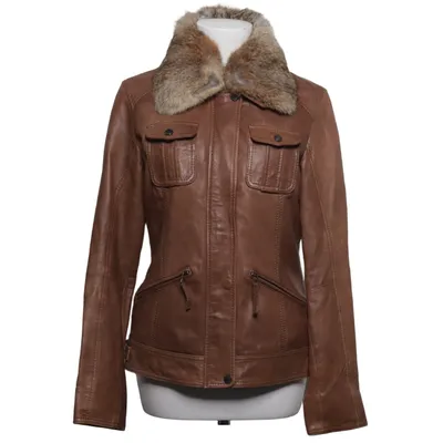 Veste en cuir (Marron) de Oakwood Acétate, Cuir, Fourrure de lapin, Viscose