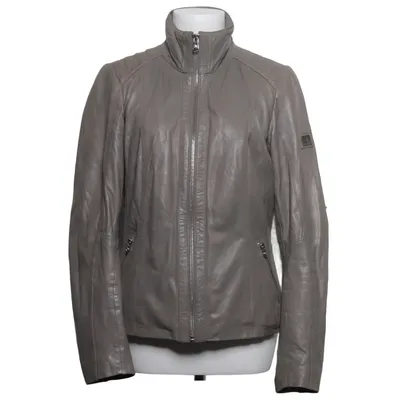 Leather jacket (Gray) from Otto Kern Leather, Polyester