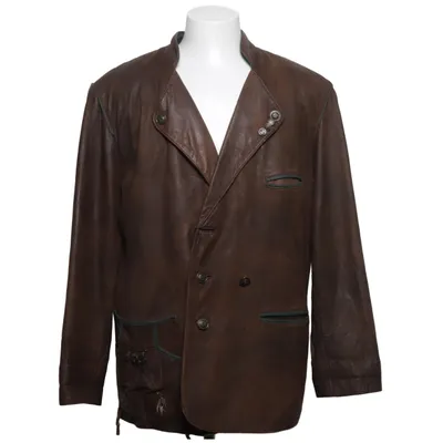 Leather jacket (Brown) Acetate, Leather, Viscose