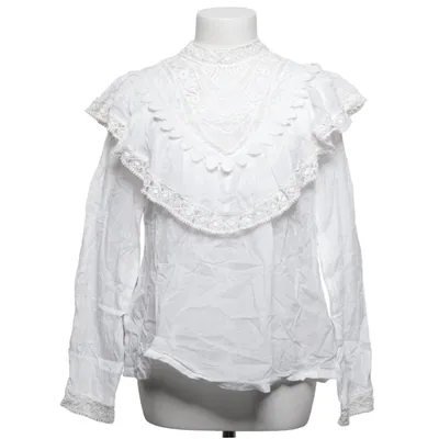 Bluse (Hvid) fra Mango Casual Bomuld, Polyester, Silke