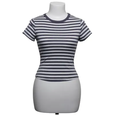 T-shirt (Grå, Vit) från Princess Polly Elastan, Återvunnen bomull, Återvunnen polyester