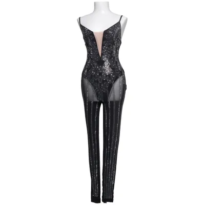 Byxdress (Svart, Silverfärgad) Elastan, Polyester