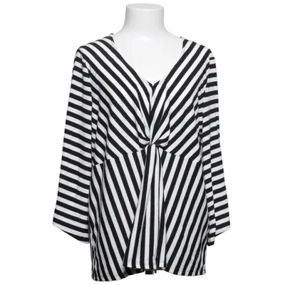 Långärmad t-shirt (Svart, Vit) från Happy Holly Elastan, Polyester, Viskos