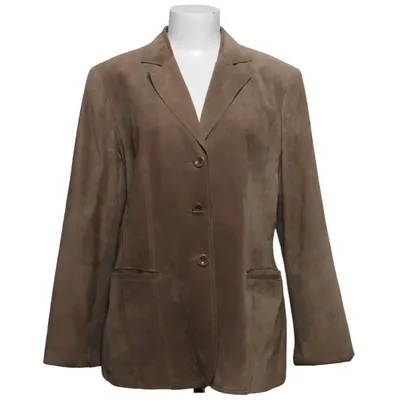 Läderkavaj (Brun) från Olsen Acetat, Skinn, Polyester