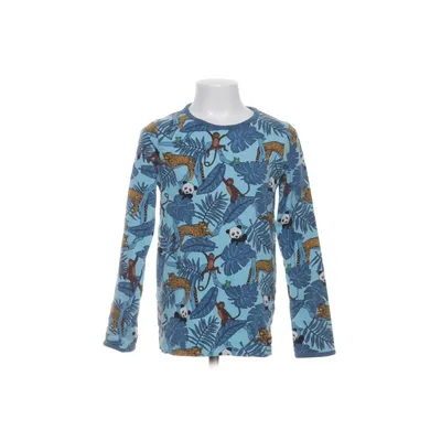 Långärmad t-shirt (Blå, Flerfärgad) från Villervalla Elastan, Ekologisk bomull