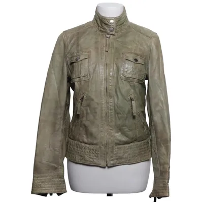 Läderjacka (Grön) från Oakwood Bomull, Skinn, Polyester, Viskos