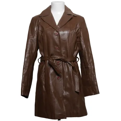Leren jas (Bruin) van SAKI Leather Leer, Polyester