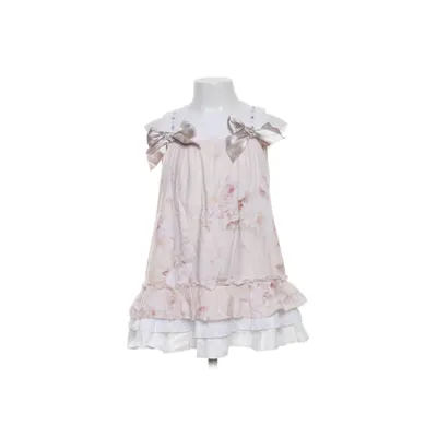 Robe de fille de fleur (Rose, Blanc, Multicolore) Coton