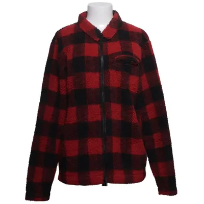 Fleece jacket (PILE JACKET BLACK/RED CHECK) from Studio Total Polyester