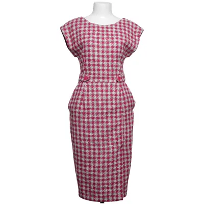 Jurk (Roze, Wit) van Heroines Acryl, Katoen, Elastaan, Metallvezel, Polyamide, Polyester, Viscose