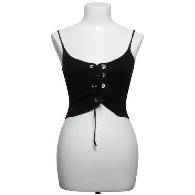 Crop top (Zwart) van Subdued Polybutyleen, Viscose