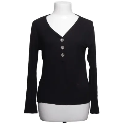 Henley shirt (Zwart) van Stories Elastaan, Viscose