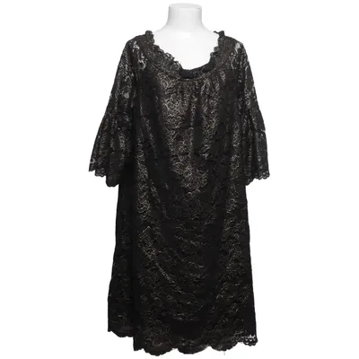 Klänning (Svart, Guldfärgad) från Elvi Polyamid, Polyester, Viskos