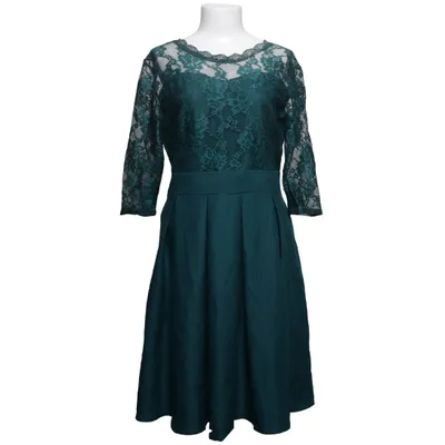 Cocktailklänning (Grön) Bomull, Polyester