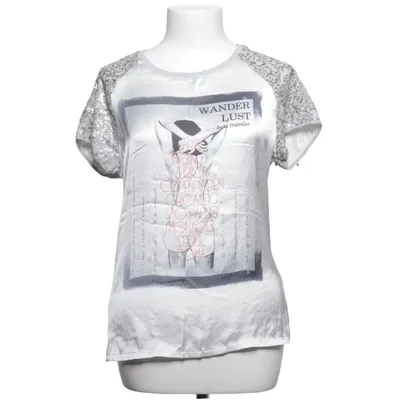 T-shirt (Wit, Grijs) van Promod Elastaan, Viscose