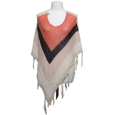 Poncho (Beige, Orange, Sort) fra Ky Creation Akryl