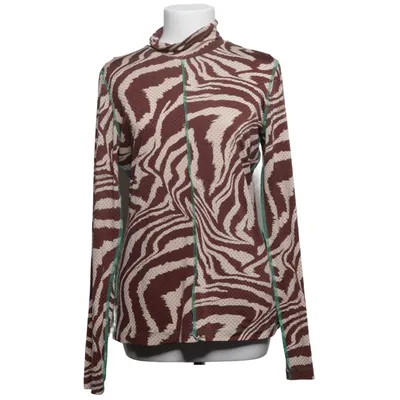 Bluse (Brun, Beige, Flerfarvet) fra Ganni Elastan, Polyester