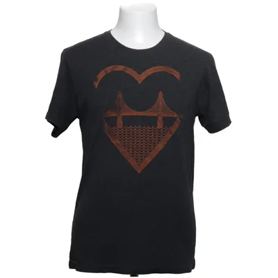T-shirt (Grijs, Oranje) van Next Level Apparel Katoen, Polyester, Viscose