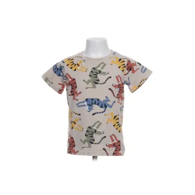 T-shirt (Beige, Flerfärgad) från Polarn O. Pyret Elastan, Ekologisk bomull