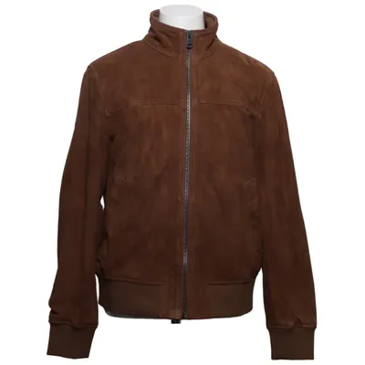 Läderjacka (Brun) från Superdry Bomull, Elastan, Återvunnen polyester, Mocka
