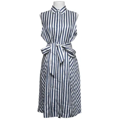 Robe chemise (Bleu, Blanc) de Lilysilk Soie