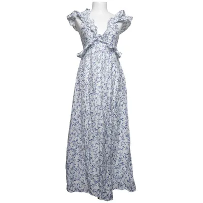 Maxi dress (Blue, White, Multicolored) from H&M Cotton, Polyamide, Polyester, Viscose