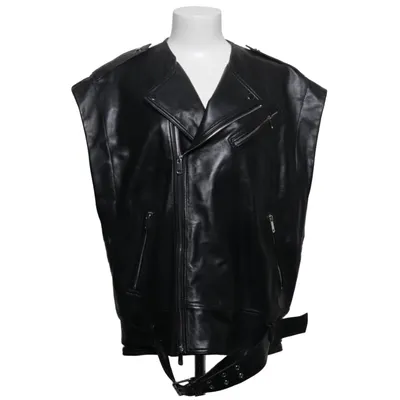 Biker vest (Black) from Zara Leather, Polyester