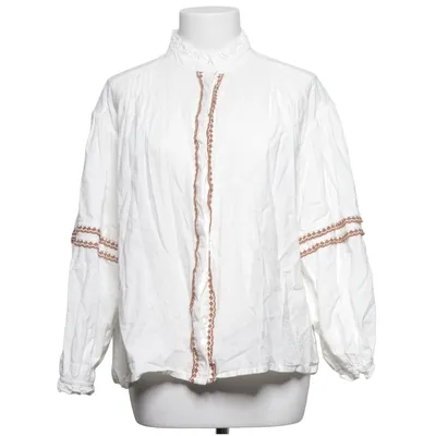 Bluse (Hvid, Brun) fra By Malina Bomuld, Viscose