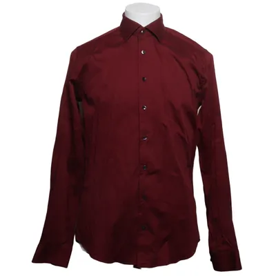 Shirt (Rood) van Dressmann Katoen, Elastaan