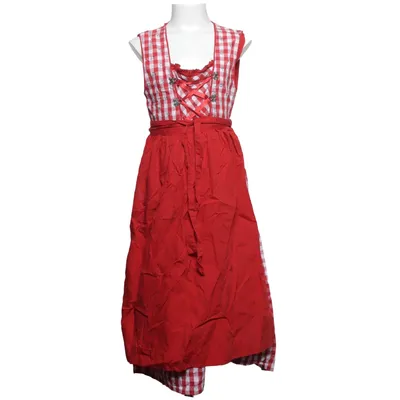 Dirndl (Red, White) from Isar Trachten Cotton