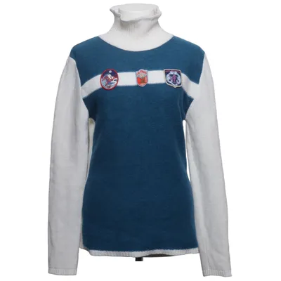 Pul à col roulé (Bleu, Blanc) de Creazioni Polyamide, Laine