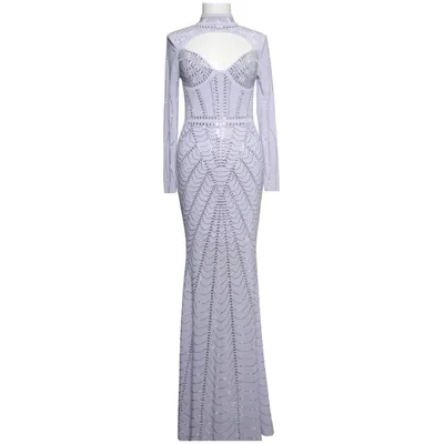 Aftonklänning (Lila, Silverfärgad) från Shein Elastan, Polyamid, Polyester