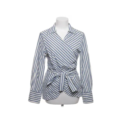 Blouse portefeuille (Bleu, Blanc) de H&M Modern Classic Coton