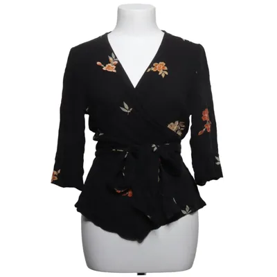 Wrap blouse (Black, Orange) from Zara Basic Collection