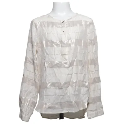 Blouse (Beige, Silver) from Massimo Dutti Polyester, Viscose