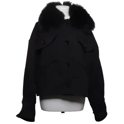 Veste (Noir) de Meotine Élasthane, Fourrure de renard, Polyester, Viscose