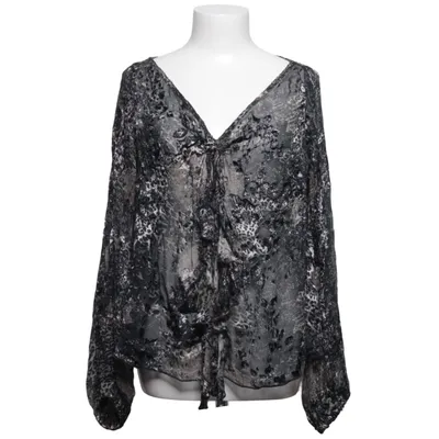 Bluse (Sort, Grå, Flerfarvet) fra Branting Elastan, Silke, Viscose